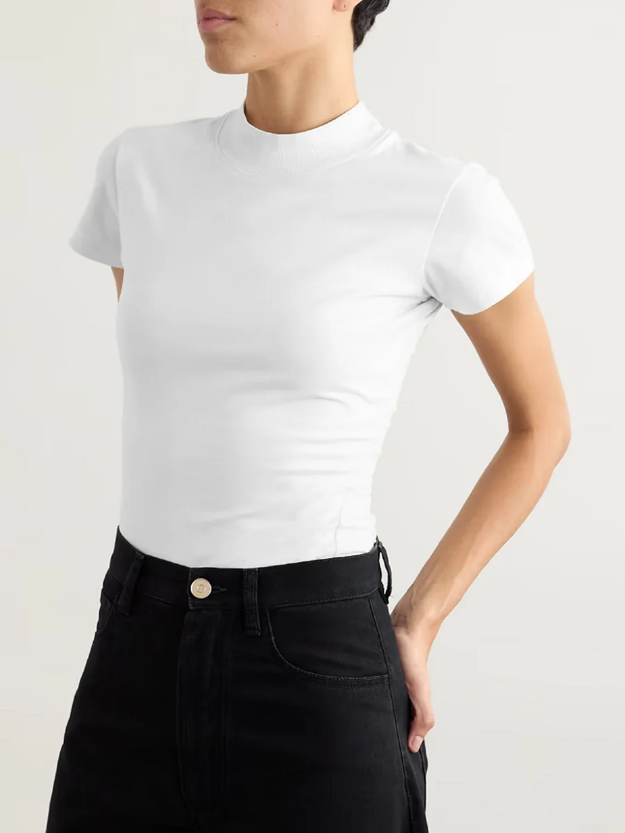 traf 2025 woman T-shirt pure cotton stretch corset high collar women's top pullover y2k clothes New fashion all-match shirt
traf 2025 woman T-shirt pure cotton stretch corset high collar women's top pullover y2k clothes New fashion all-match shirt