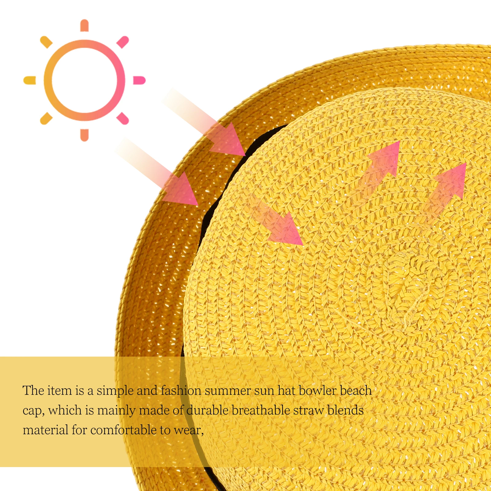 Dome Sun Hat Women Straw Hats Beach Cap Foldable Wide Brim Yellow Free Size 56cm 58cm Cowgirl Bowler Hat Summer
Dome Sun Hat Women Straw Hats Beach Cap Foldable Wide Brim Yellow Free Size 56cm 58cm Cowgirl Bowler Hat Summer