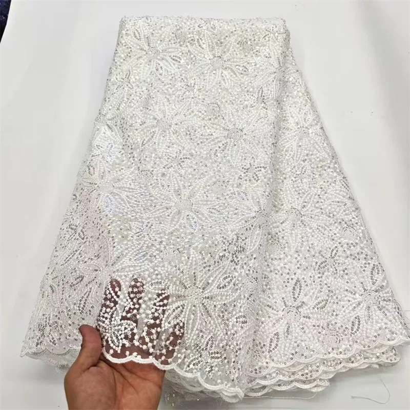 2025 Luxury French Mesh Embroidery Beaded Lace Fabric African Nigerian Sequins Lace Fabrics For Wedding Dress Sewing Material
2025 Luxury French Mesh Embroidery Beaded Lace Fabric African Nigerian Sequins Lace Fabrics For Wedding Dress Sewing Material