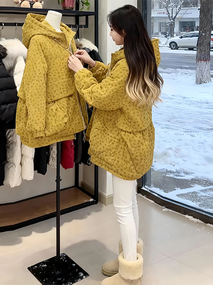 Loose Fit Long Sve Hooded Cotton Jaet Thiened Warm Patchwork Women's Winter Faion Outerwear Korean Sle Commute
Loose Fit Long Sve Hooded Cotton Jaet Thiened Warm Patchwork Women's Winter Faion Outerwear Korean Sle Commute