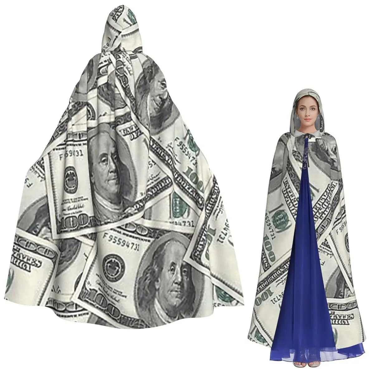 Rich Money Novelty Dollars Long Hooded Cloak Witch Medieval Costume Cosplay Cape HalloweenParty Adult Unisex
Rich Money Novelty Dollars Long Hooded Cloak Witch Medieval Costume Cosplay Cape HalloweenParty Adult Unisex