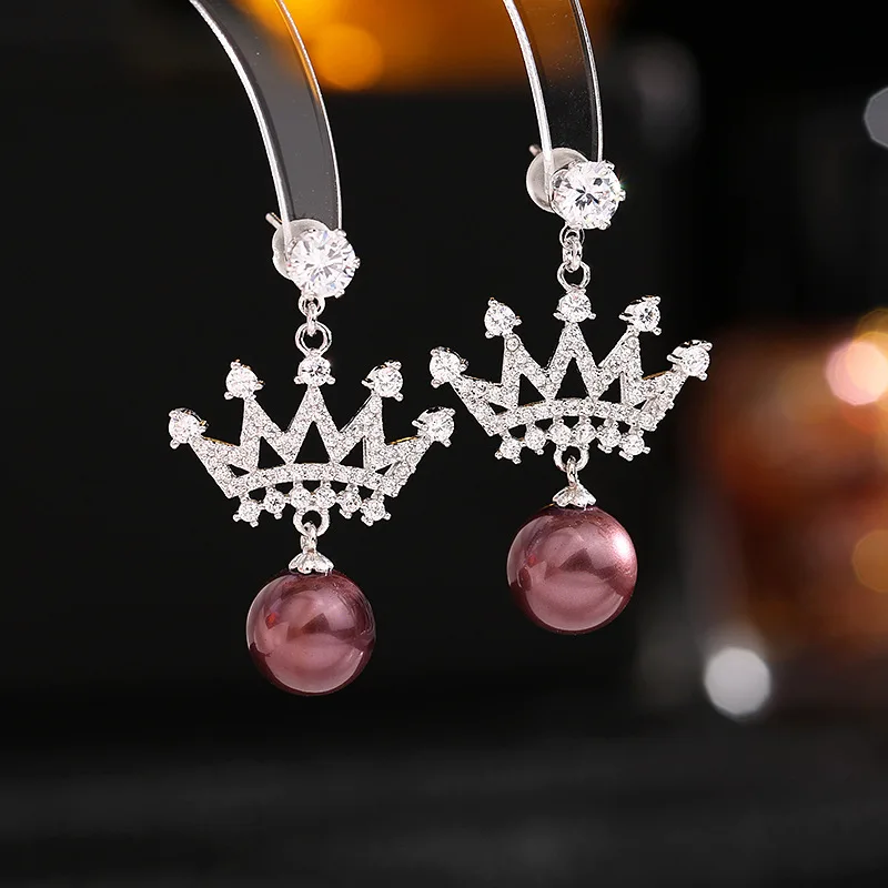 Роскошные серьги с кубическим цирконием для женщин, модные висячие серьги с короной и жемчугом S925, свадебные украшения, аксессуары
Роскошные серьги с кубическим цирконием для женщин, модные висячие серьги с короной и жемчугом S925, свадебные украшения, аксессуары