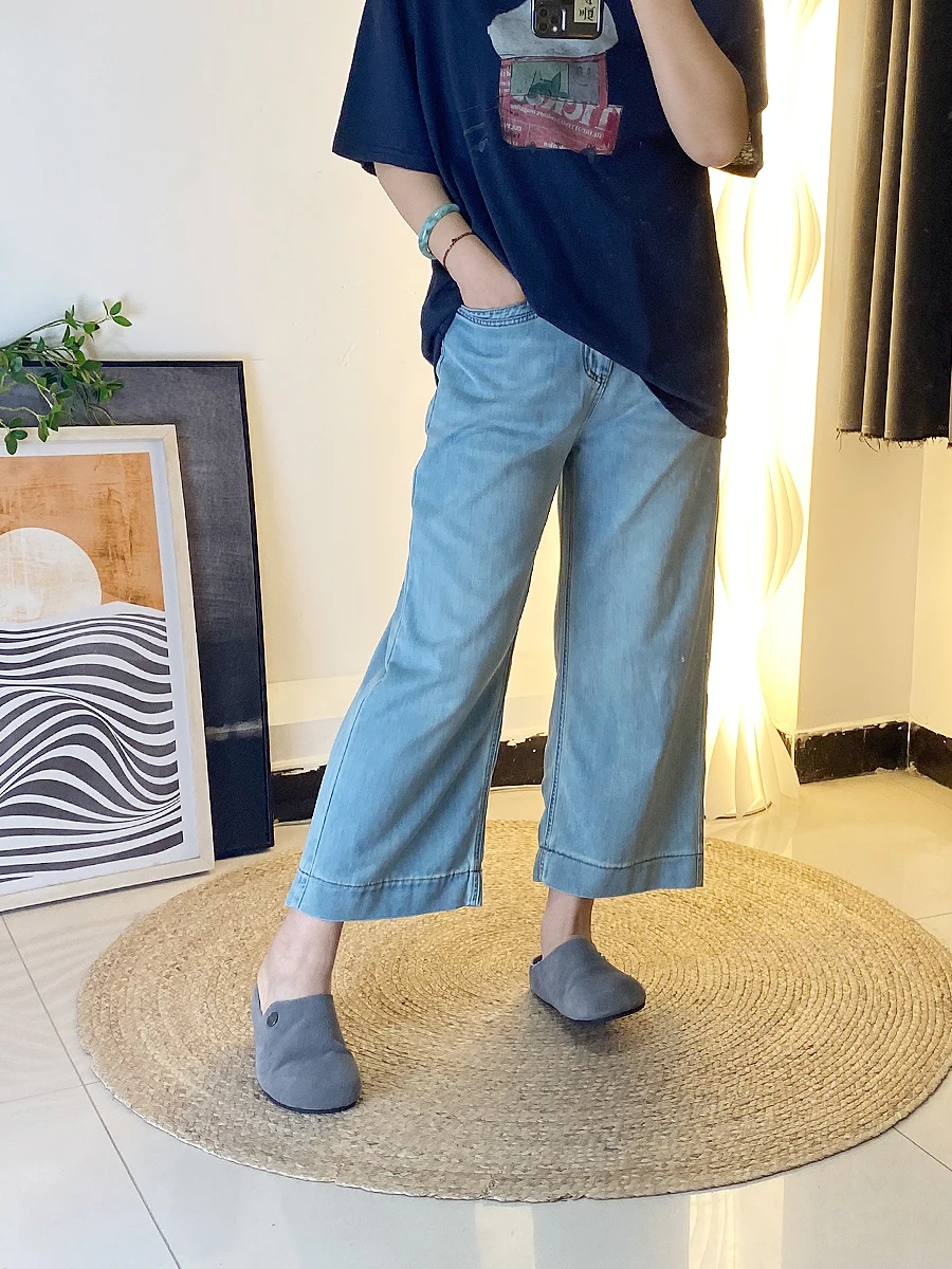 Slimming High Waist Wide Leg Jeans Thin Straight Cut Loose Fit Summer Casual Denim Pants for plus Size Women 9 Points
Slimming High Waist Wide Leg Jeans Thin Straight Cut Loose Fit Summer Casual Denim Pants for plus Size Women 9 Points