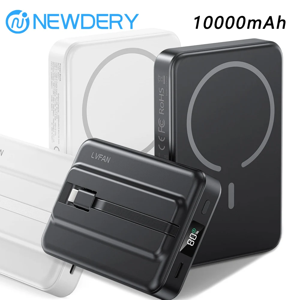 NEWDERY Power Bank for iPhone 16/15/14/13 Series, Samsung Galaxy, Google Pixel Magneti Travel Battery Pack Built-in USB-C Cable
NEWDERY Power Bank for iPhone 16/15/14/13 Series, Samsung Galaxy, Google Pixel Magneti Travel Battery Pack Built-in USB-C Cable
