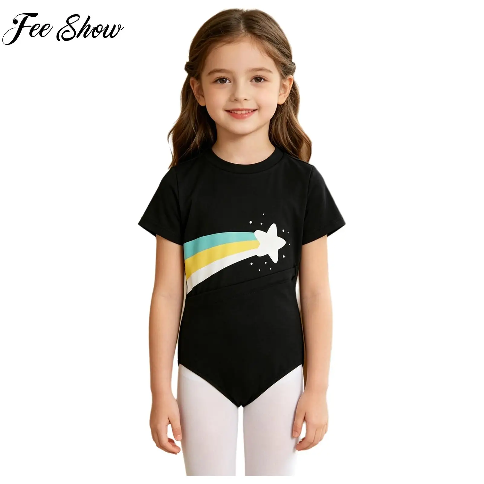 Kids Girls Ballet Gymnastics Training Dance Costume Set Zipper Feeding Tube Access Bodysuit Short Sleeve Rainbow Print Leotard
Kids Girls Ballet Gymnastics Training Dance Costume Set Zipper Feeding Tube Access Bodysuit Short Sleeve Rainbow Print Leotard