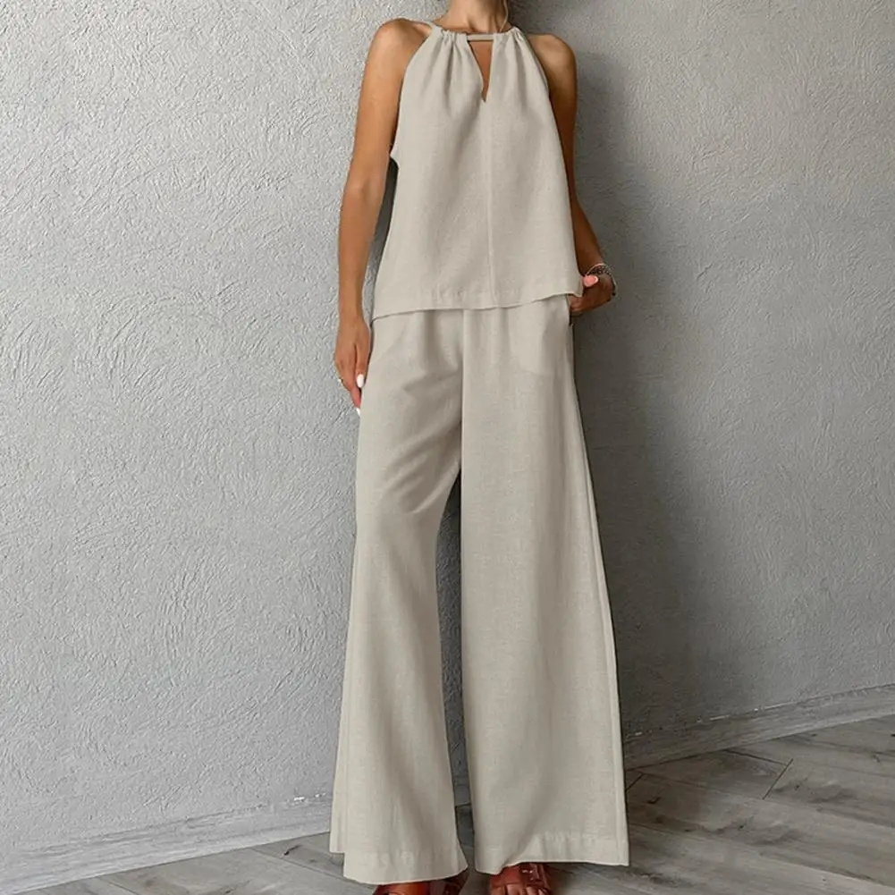 Sleeveless Top Wide-leg Trousers Set Stylish Women's Off Shoulder Vest Wide Leg Pants Set for Commuting Vacation Outfits Women
Sleeveless Top Wide-leg Trousers Set Stylish Women's Off Shoulder Vest Wide Leg Pants Set for Commuting Vacation Outfits Women
