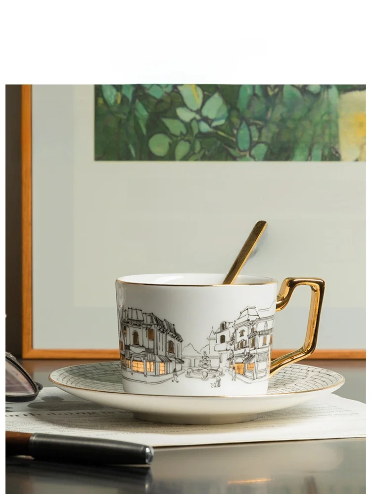 Tlife Townlet Ceramic Coffee Cup Set European Style Gold Rimmed Vintage High End Coffee Cup And Plate Combo Single Ear Handle
Tlife Townlet Ceramic Coffee Cup Set European Style Gold Rimmed Vintage High End Coffee Cup And Plate Combo Single Ear Handle