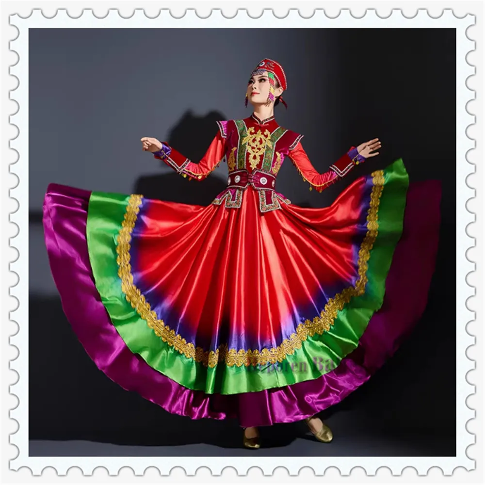 Mongolian Performance Costume For Female Adults, Mongolian Dance Costume, Ethnic Minority Style, Large-Sleeved Mongolian Robe
Mongolian Performance Costume For Female Adults, Mongolian Dance Costume, Ethnic Minority Style, Large-Sleeved Mongolian Robe