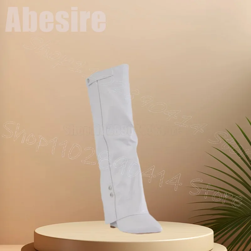 Metal Decor White Wedges Heel Pointed Toe Boots Slip On Women Shoes Novel Fashion Party Banquet Dating 2025 Zapatos Para Mujere
Metal Decor White Wedges Heel Pointed Toe Boots Slip On Women Shoes Novel Fashion Party Banquet Dating 2025 Zapatos Para Mujere