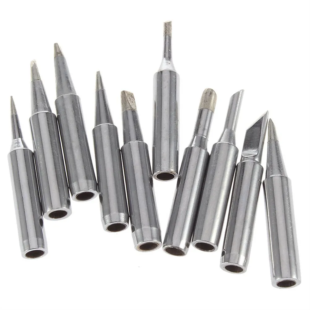 10Pcs Solder Iron Tips Lead Free Plated 10 Styles Metal 44x7mm Fit 900M 933 376 907 951 898D 852D Soldering Station Kit
10Pcs Solder Iron Tips Lead Free Plated 10 Styles Metal 44x7mm Fit 900M 933 376 907 951 898D 852D Soldering Station Kit