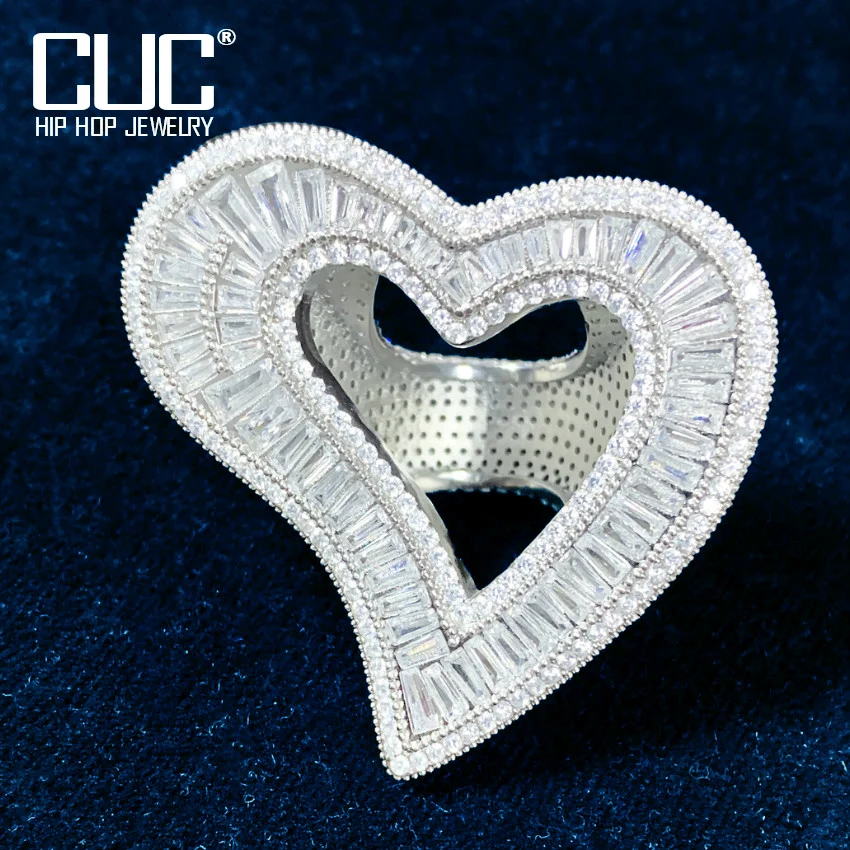 Big Heart Love Shape Ring For Men Women Bling Baguette Zircon RINGS Copper Charm Silver Color Fashion Hip Hop Jewelry For Gift
Big Heart Love Shape Ring For Men Women Bling Baguette Zircon RINGS Copper Charm Silver Color Fashion Hip Hop Jewelry For Gift