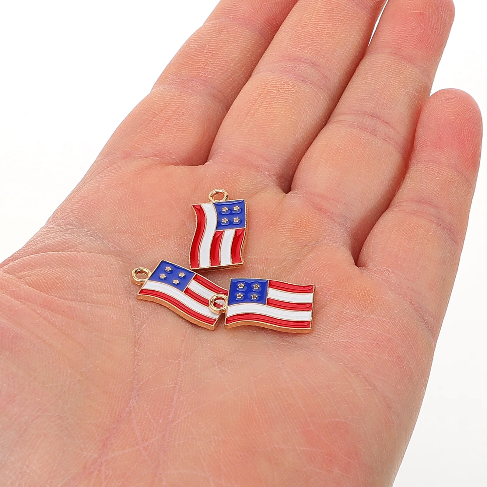 20pcs Flag Pendant Charms American Flag Jewelry Making Accessories Zinc Alloy Keychain Bracelet Earring Necklace for Wedding
20pcs Flag Pendant Charms American Flag Jewelry Making Accessories Zinc Alloy Keychain Bracelet Earring Necklace for Wedding