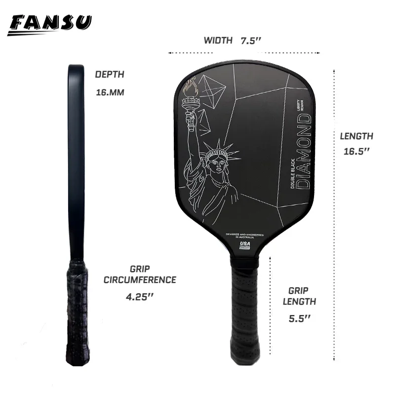 USAPA Standard Approved Pickleball Paddle Double Black Diamond liberty RC 16mm Thermoforming Professional Pickleball Paddle
USAPA Standard Approved Pickleball Paddle Double Black Diamond liberty RC 16mm Thermoforming Professional Pickleball Paddle