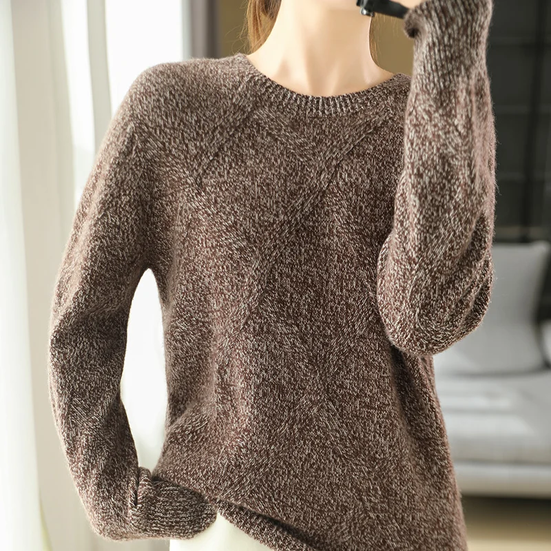 100%Wool Winter Solid Cashmere Sweater Women Knitted Long Sleeve Round collar Sweaters Loose Fit Fashion Thickening Pullovers
100%Wool Winter Solid Cashmere Sweater Women Knitted Long Sleeve Round collar Sweaters Loose Fit Fashion Thickening Pullovers