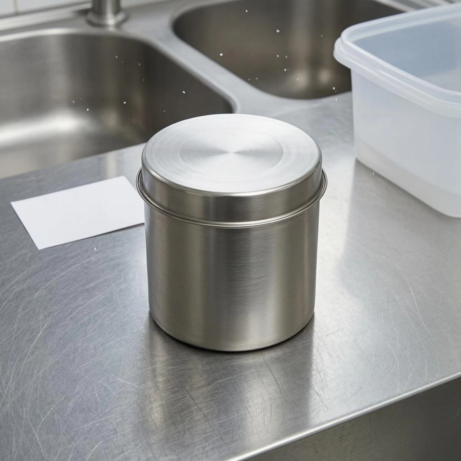 Stainless Steel Sample Box Reusable Food Sample Container Round Metal Container Rust-Proof Kitchen Storage Rounded Edges