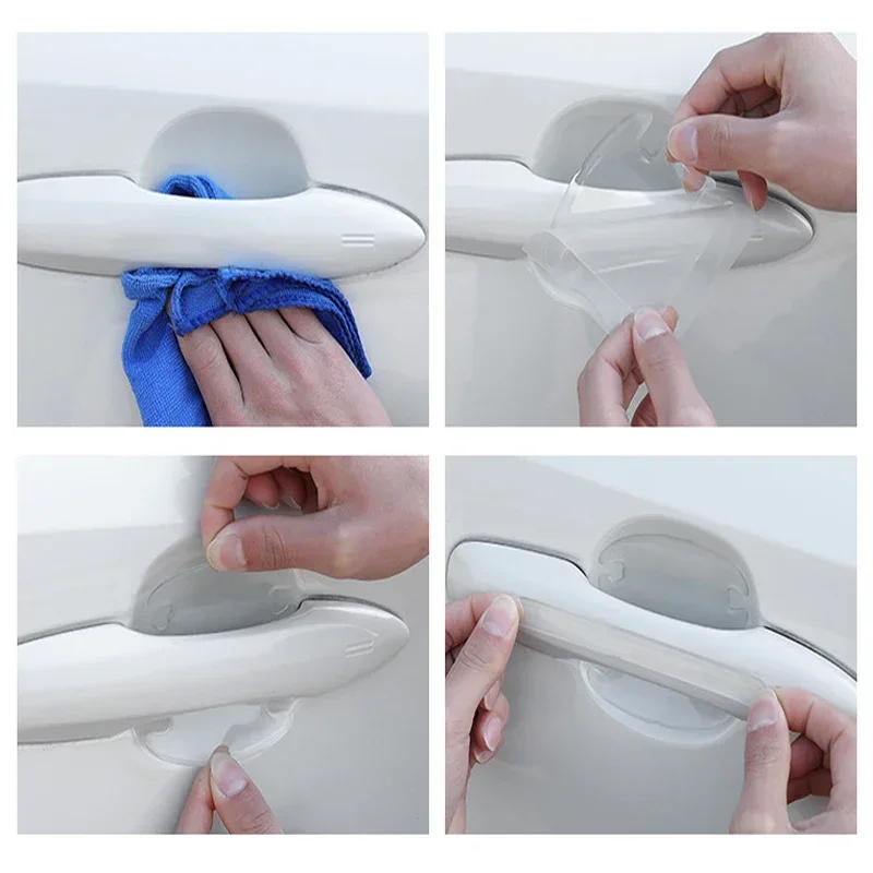 4/8pcs car door handle protective sticker, transparent protective film in dripping style, handle collision prevention.
4/8pcs car door handle protective sticker, transparent protective film in dripping style, handle collision prevention.