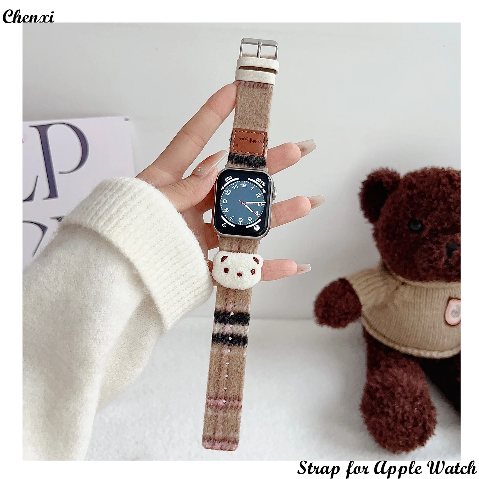 Кожаный ремешок для Apple Watch Band Girls Cute Bear Браслет-цепочка с Iwatch9876SE Ultra40 41 44 45 мм Женское плюшевое тканевое запястье
Кожаный ремешок для Apple Watch Band Girls Cute Bear Браслет-цепочка с Iwatch9876SE Ultra40 41 44 45 мм Женское плюшевое тканевое запястье