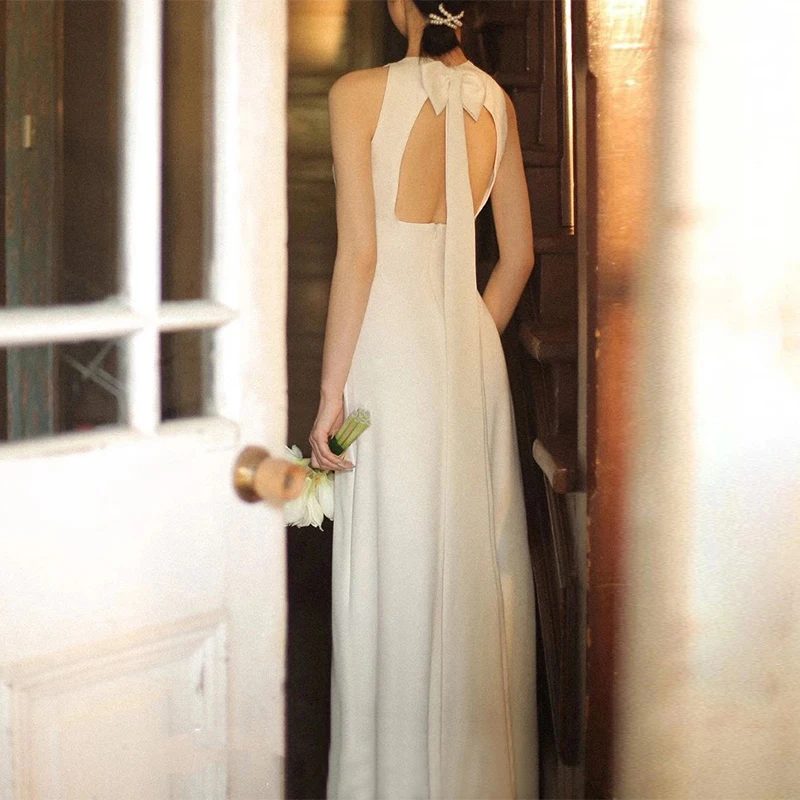 Ele Simple White Fi Tail Wedding Dr Satin Evening Gown Bride Entrance Cake Cutting Ceremony Guest eeting Dr
Ele Simple White Fi Tail Wedding Dr Satin Evening Gown Bride Entrance Cake Cutting Ceremony Guest eeting Dr