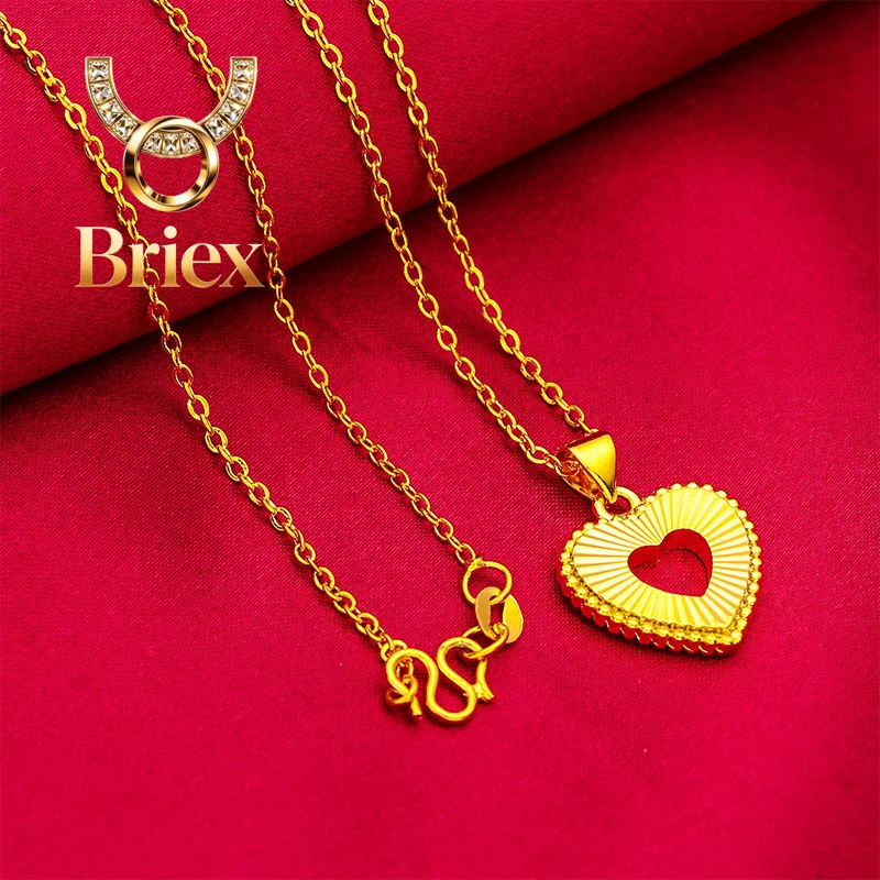 Briex Jewelry 24K Gold AU999 Women's Hollow Heart Necklace - 3D Double-Layer Hollow Heart + Polished Chain, Luxury Sweet Flatte
Briex Jewelry 24K Gold AU999 Women's Hollow Heart Necklace - 3D Double-Layer Hollow Heart + Polished Chain, Luxury Sweet Flatte