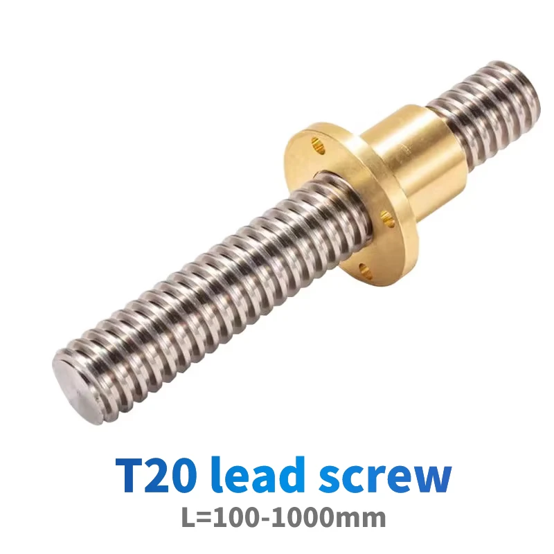 T20 Lead Screw T20 Trapezoidal Rod Screw with Brass Nut Pitch 4mm Lead 4mm/8mm Stainless Steel 100mm-1000mm 3D Printer CNC Parts
T20 Lead Screw T20 Trapezoidal Rod Screw with Brass Nut Pitch 4mm Lead 4mm/8mm Stainless Steel 100mm-1000mm 3D Printer CNC Parts