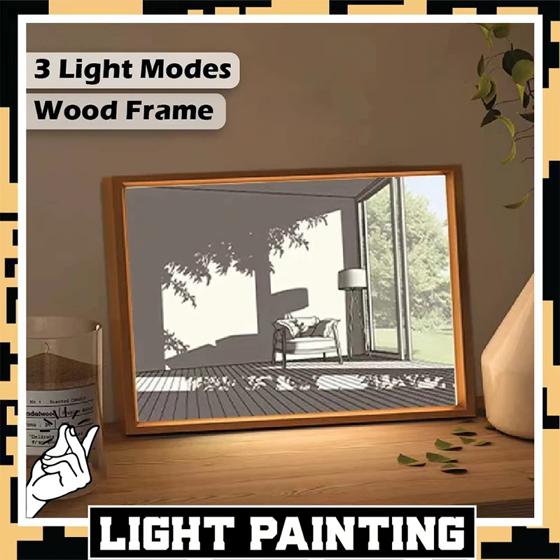 Decorative Led Light Painting USB Plug Dimming Wall Artwork Table Lamp Gift Indoor Sunlight Window Wooden Photo Night Luminous
Decorative Led Light Painting USB Plug Dimming Wall Artwork Table Lamp Gift Indoor Sunlight Window Wooden Photo Night Luminous