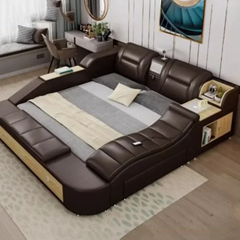 Frame Queen European Double Bed Modern High End Headboard Twin Double Bed Luxury Storage Matrimoniale Bedroom Furniture
Frame Queen European Double Bed Modern High End Headboard Twin Double Bed Luxury Storage Matrimoniale Bedroom Furniture
