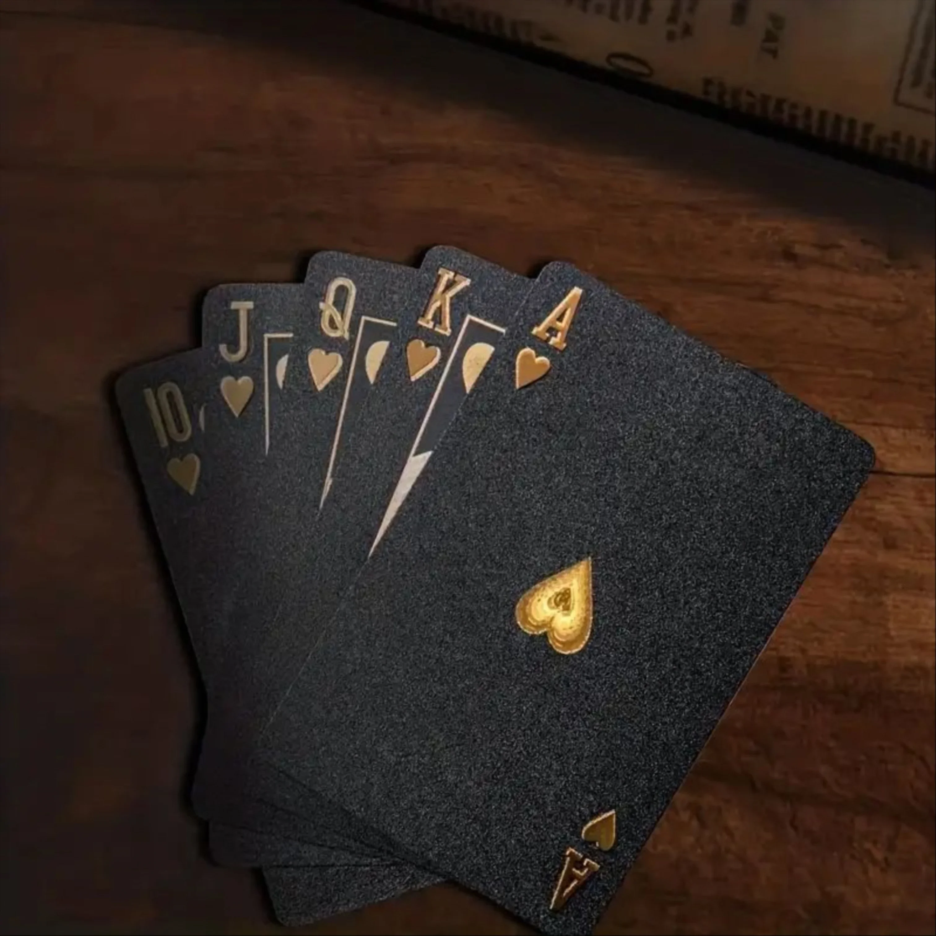 Poker Black Waterproof Playing Cards Gold plaid Containing Halloween Magic Thanksgiving Gifts Package Collection
Poker Black Waterproof Playing Cards Gold plaid Containing Halloween Magic Thanksgiving Gifts Package Collection