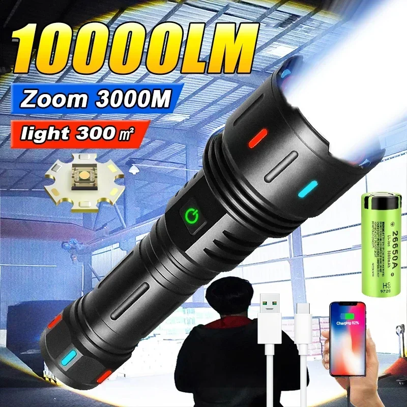 High Power White Laser LED Flashlight Fluorescent Absorbing Film Luminous Handlamp USB Rechargeable Waterproof Tactical Lantern
High Power White Laser LED Flashlight Fluorescent Absorbing Film Luminous Handlamp USB Rechargeable Waterproof Tactical Lantern