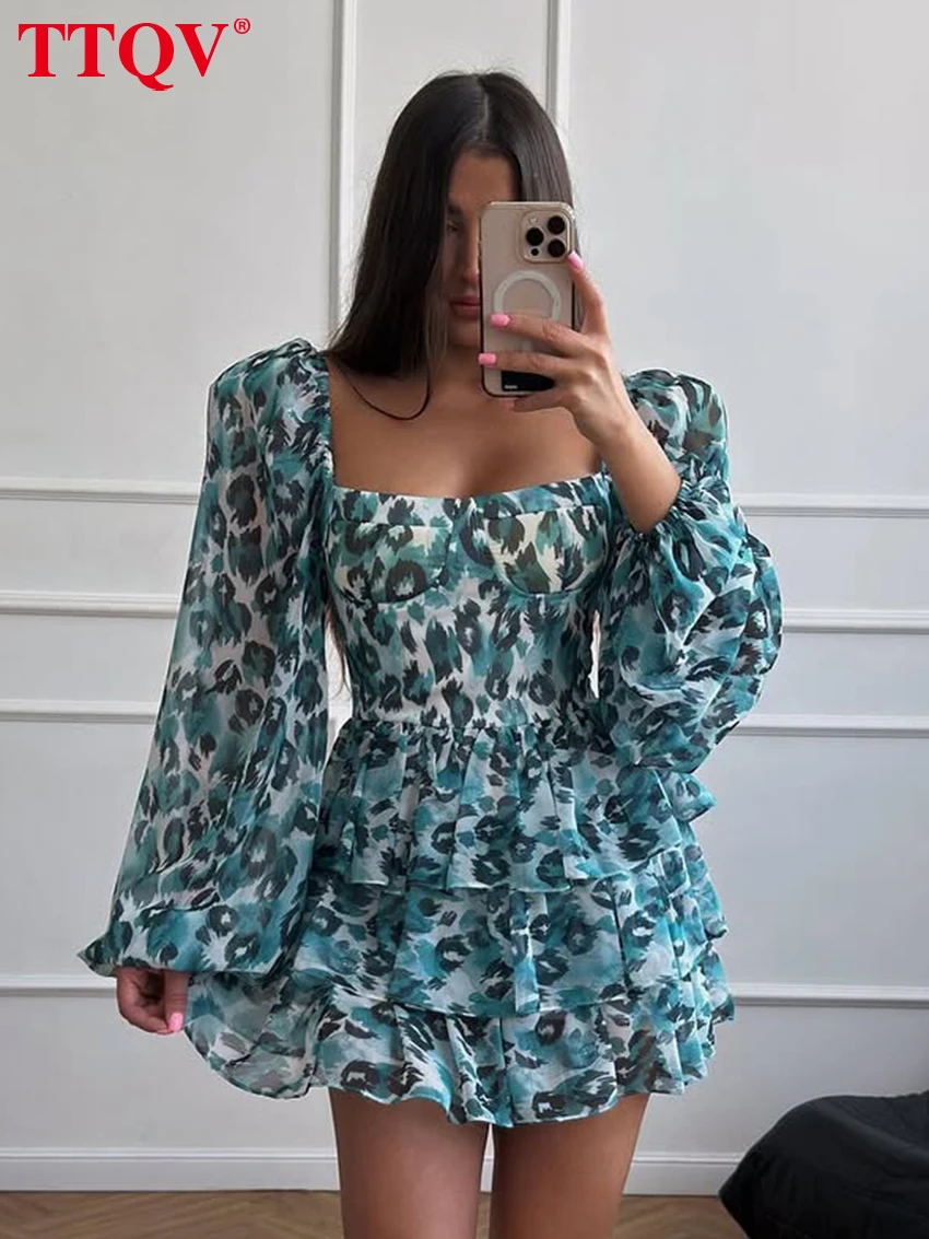 TTQV Fashion Loose Print Women's Dress 2026 Sexy Square Collar Long Sleeve Mini Dresses Elegant Classic Pleated Female Dress
TTQV Fashion Loose Print Women's Dress 2026 Sexy Square Collar Long Sleeve Mini Dresses Elegant Classic Pleated Female Dress