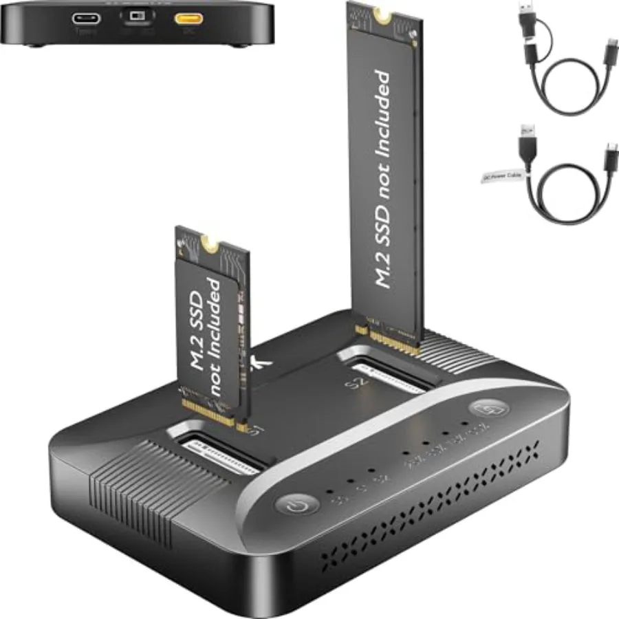 M.2 NVMe SSD Cloner Duplicator Dual-Bay Docking Station 10Gbps USB C Reader for System OS Migration Compatible with Steam Deck
M.2 NVMe SSD Cloner Duplicator Dual-Bay Docking Station 10Gbps USB C Reader for System OS Migration Compatible with Steam Deck