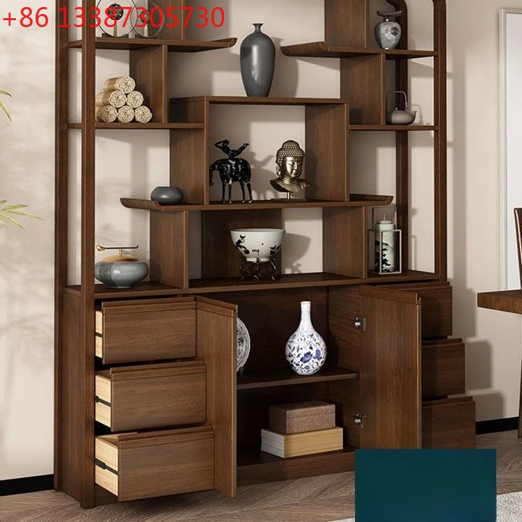 High storage partition storage storage shelf bookcase new Chinese entrance living room simple tea rack
High storage partition storage storage shelf bookcase new Chinese entrance living room simple tea rack