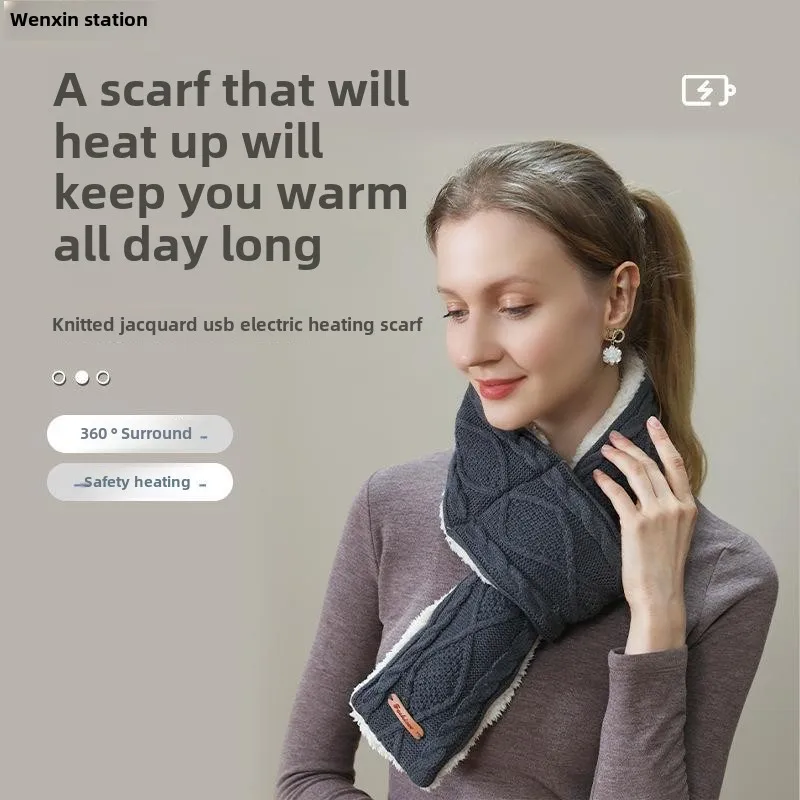 USB heating electric heating scarf Original knitted jacquard electric heating scarf Cold-proof and warm
USB heating electric heating scarf Original knitted jacquard electric heating scarf Cold-proof and warm