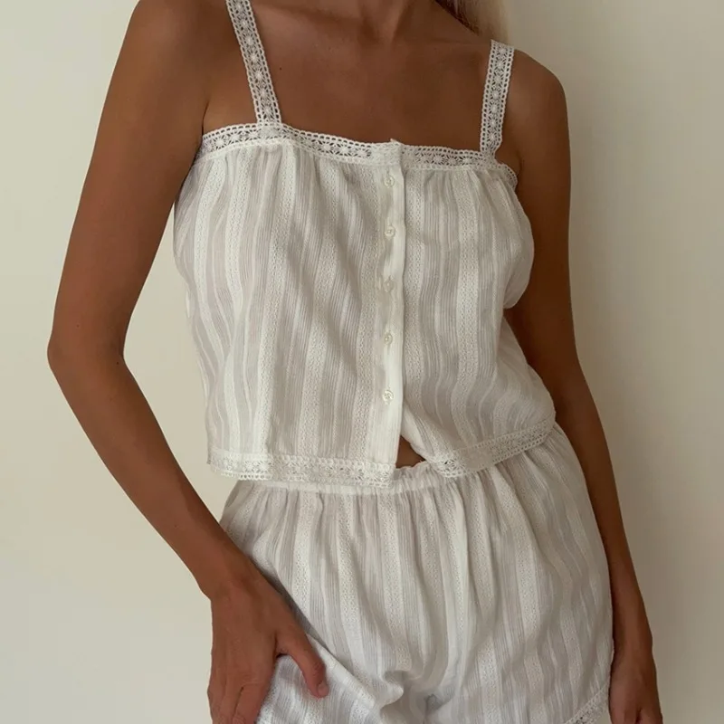 Удобный хлопковый жаккардовый комплект для сна для женщин, белый цвет, в стиле Ins Simplicity, милый комплект из майки и шорт, новая домашняя одежда, пижама
Удобный хлопковый жаккардовый комплект для сна для женщин, белый цвет, в стиле Ins Simplicity, милый комплект из майки и шорт, новая домашняя одежда, пижама