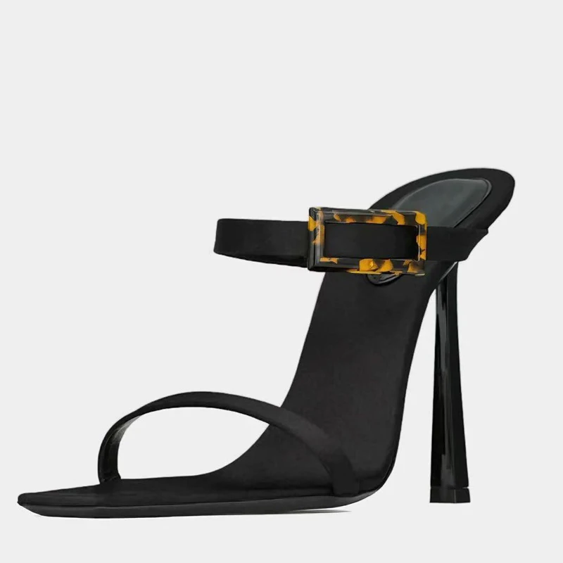 Women's Double Straps Sandals Open Square Toe Slip on Shoes High Thin Heels Leopard Buckles Slides Dress Satin Mules
Women's Double Straps Sandals Open Square Toe Slip on Shoes High Thin Heels Leopard Buckles Slides Dress Satin Mules