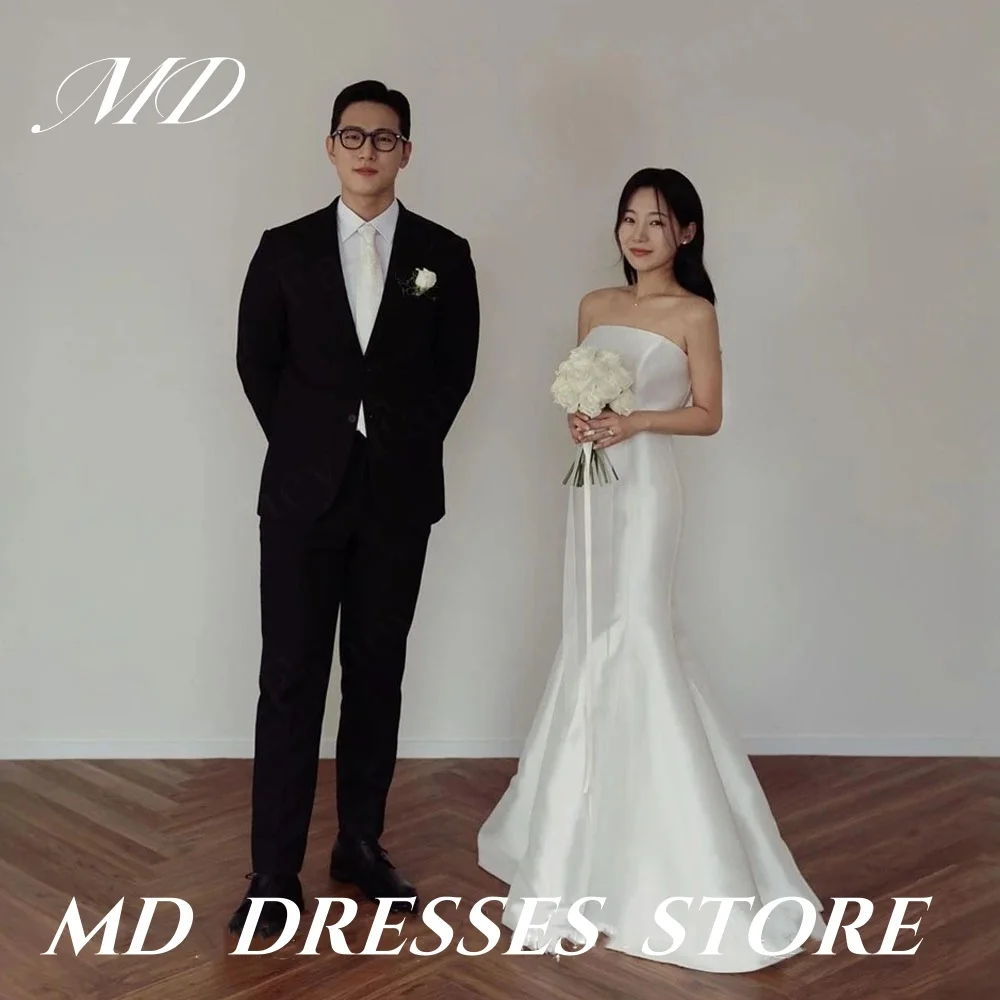 MD 2025 Simple Sheath White Wedding Party Dresses Trumpet Floor-Length Sleeveless Korea Photo shoot Bride Gowns Customized
MD 2025 Simple Sheath White Wedding Party Dresses Trumpet Floor-Length Sleeveless Korea Photo shoot Bride Gowns Customized