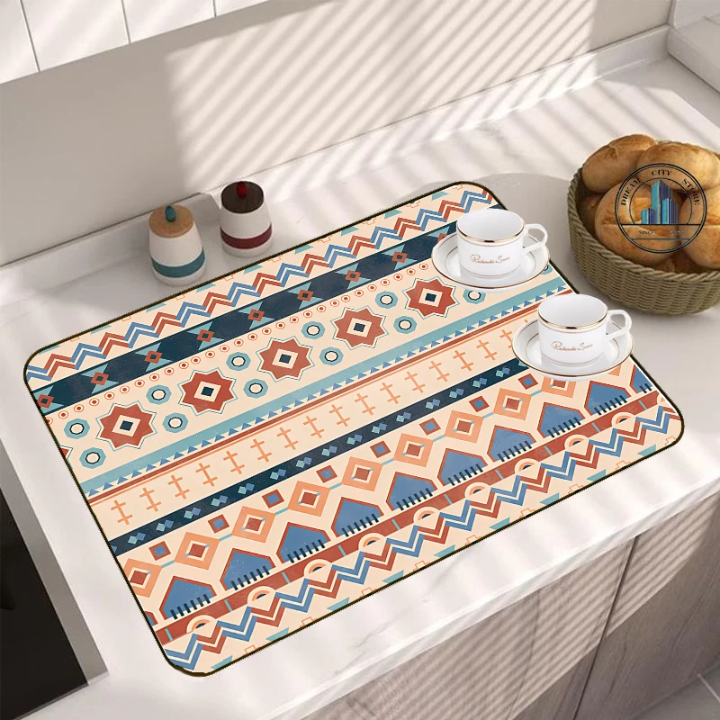Bohemian Style Super Absorbent Drain Pad Kitchen Dish Drying Mat Tableware Coffee Draining Pad Dinnerware Cup Bottle Placemat
Bohemian Style Super Absorbent Drain Pad Kitchen Dish Drying Mat Tableware Coffee Draining Pad Dinnerware Cup Bottle Placemat