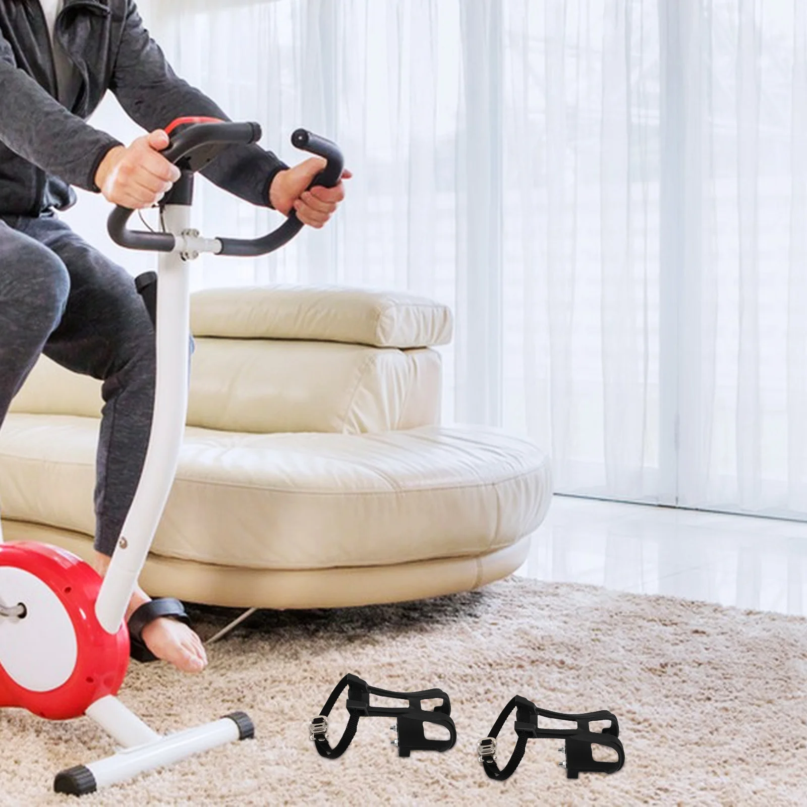 2Pcs Bike Pedal Toe Clips Straps Adjustable Nonslip Foot Secure Fit for Road Mountain Cycling Plastic Nylon Fast Installation
2Pcs Bike Pedal Toe Clips Straps Adjustable Nonslip Foot Secure Fit for Road Mountain Cycling Plastic Nylon Fast Installation