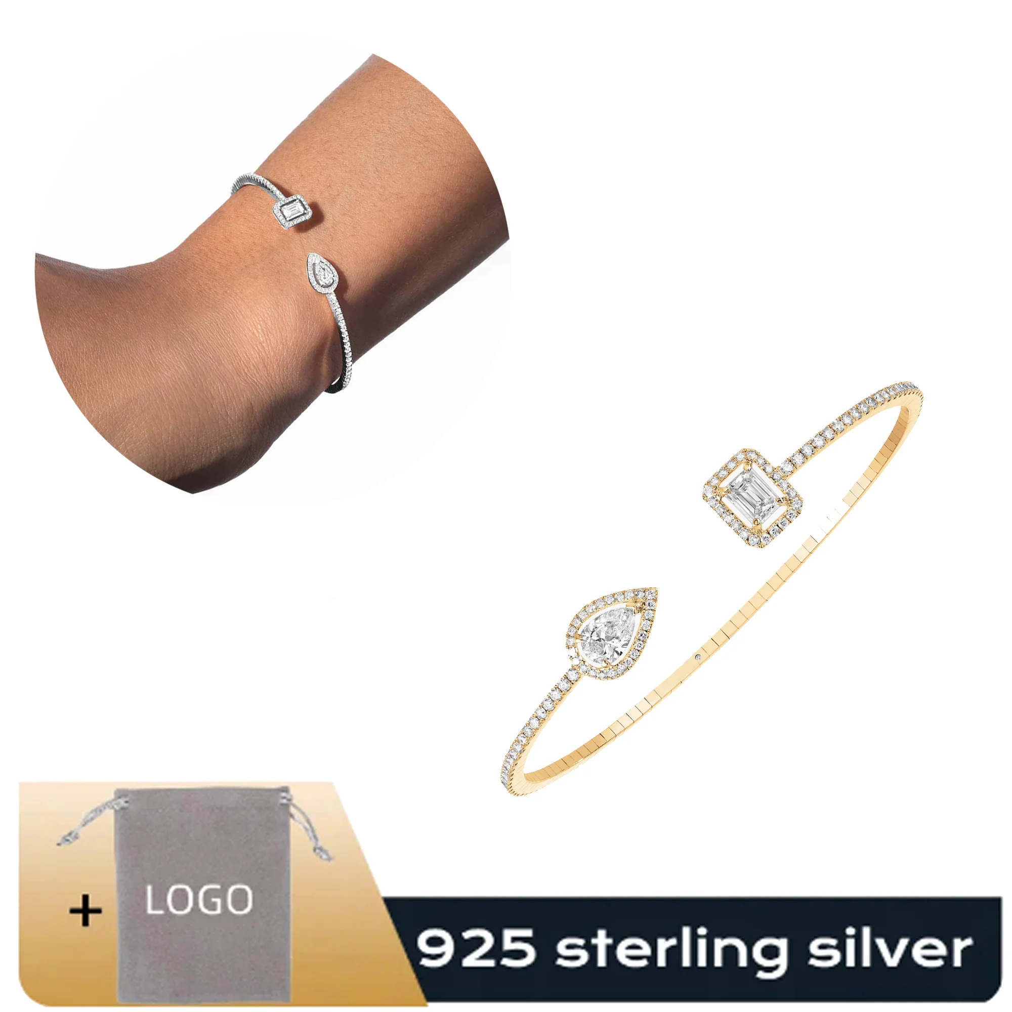 Fashionable Classic Messik - Home Pure Silver s925 MY TWIN SKINNY Series Irregular Diamond Bracelet
Fashionable Classic Messik - Home Pure Silver s925 MY TWIN SKINNY Series Irregular Diamond Bracelet