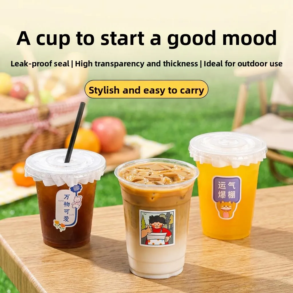 Disposable Plastic Cup with Lid for Coffee Milk Tea Fruit Tea Drinks Takeaway Juice Cold Drink Flexible PET Material
Disposable Plastic Cup with Lid for Coffee Milk Tea Fruit Tea Drinks Takeaway Juice Cold Drink Flexible PET Material