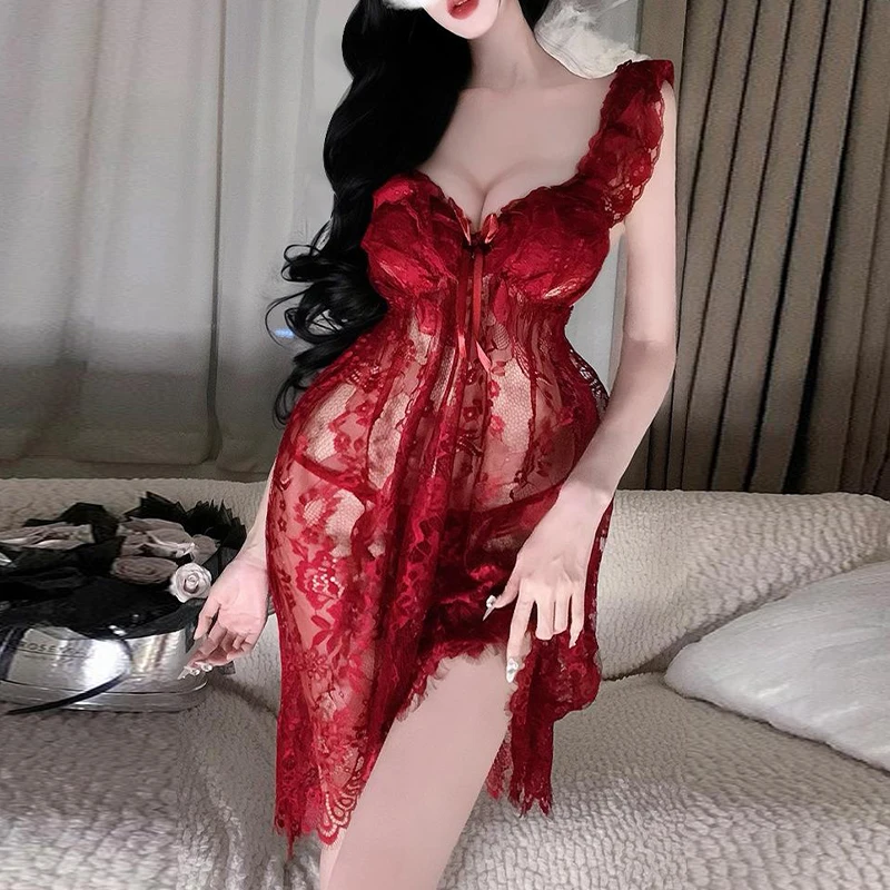 Sexy Lingerie Pure Desire Sexy Lace See-through Dress Female Role Play Uniform Pajamas
Sexy Lingerie Pure Desire Sexy Lace See-through Dress Female Role Play Uniform Pajamas