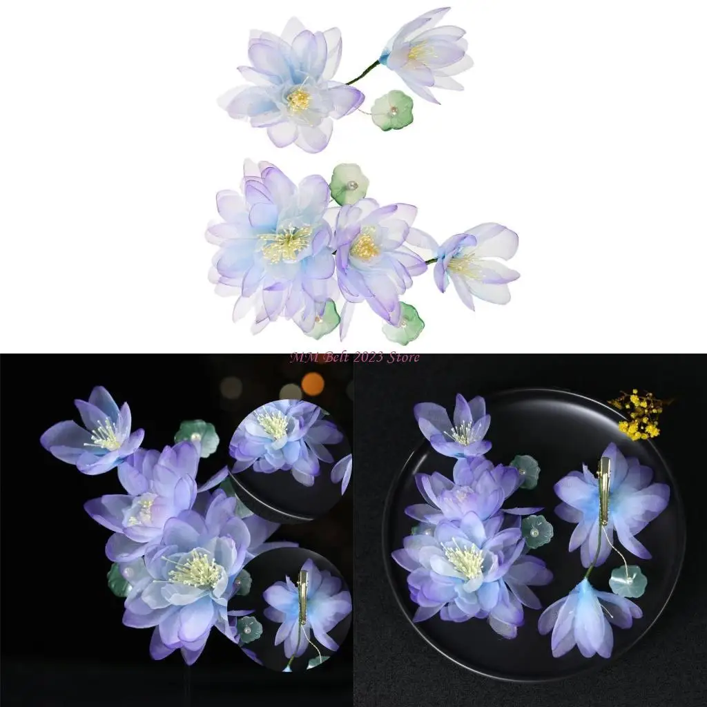 49ME Fabric Flower Hairpins for Bride Chinese Costume Hair Clip Side Hair Barrettes Elegant Side Pin Hair Ornaments
49ME Fabric Flower Hairpins for Bride Chinese Costume Hair Clip Side Hair Barrettes Elegant Side Pin Hair Ornaments