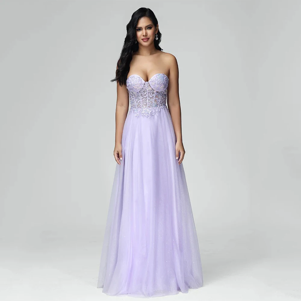 Arya Elegant Evening Dresses Tulle for Floor-Length Sweetheart Sleeveless Prom Dress Appliques Vestidos De Fiesta Customized
Arya Elegant Evening Dresses Tulle for Floor-Length Sweetheart Sleeveless Prom Dress Appliques Vestidos De Fiesta Customized