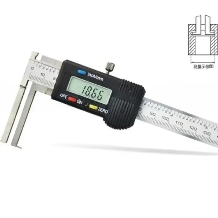 Cutter Head Inner Groove Digital Vernier Caliper, Inner Hole Inner Groove Stainless Steel Outer Groove Caliper 10-150mm
Cutter Head Inner Groove Digital Vernier Caliper, Inner Hole Inner Groove Stainless Steel Outer Groove Caliper 10-150mm