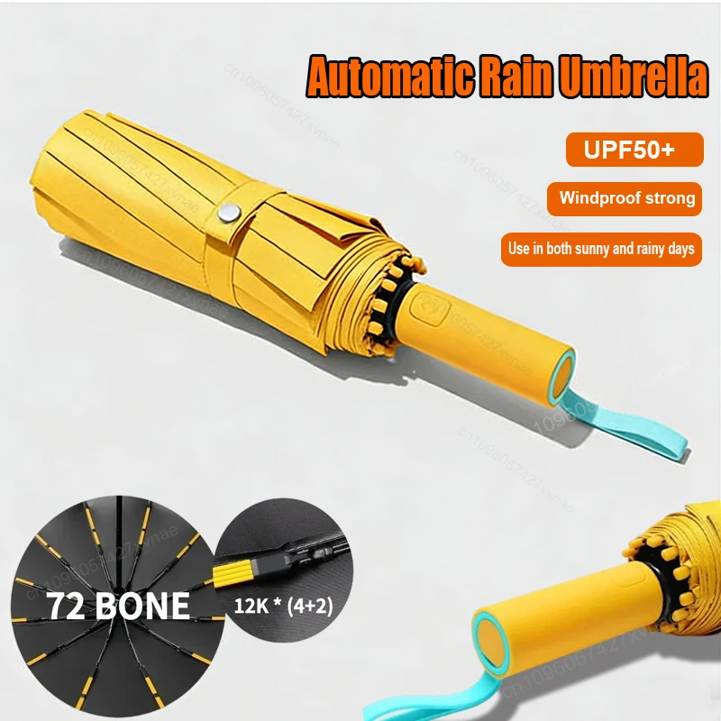 Super Strong Windproof Automatic Umbrella for Men and Women 72 Bone Large Rainproof Sun UV Protection Folding Rain Umbrellas
Super Strong Windproof Automatic Umbrella for Men and Women 72 Bone Large Rainproof Sun UV Protection Folding Rain Umbrellas