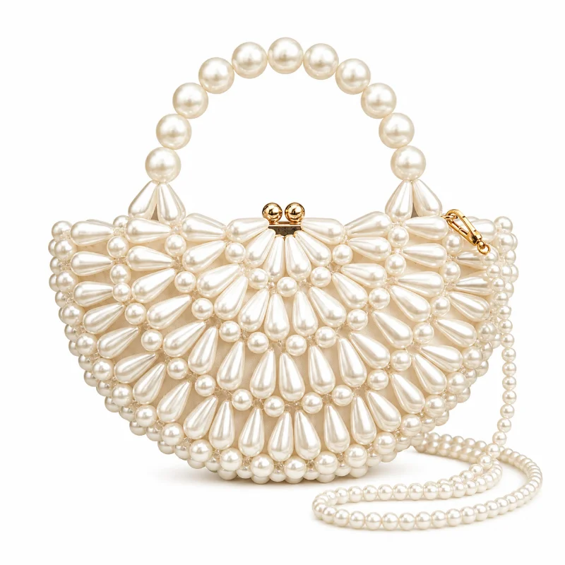 Women Pearl Crescent Bag French Vintage Woven Dumpling Clutch Crossbody Shoulder Handbag
Women Pearl Crescent Bag French Vintage Woven Dumpling Clutch Crossbody Shoulder Handbag