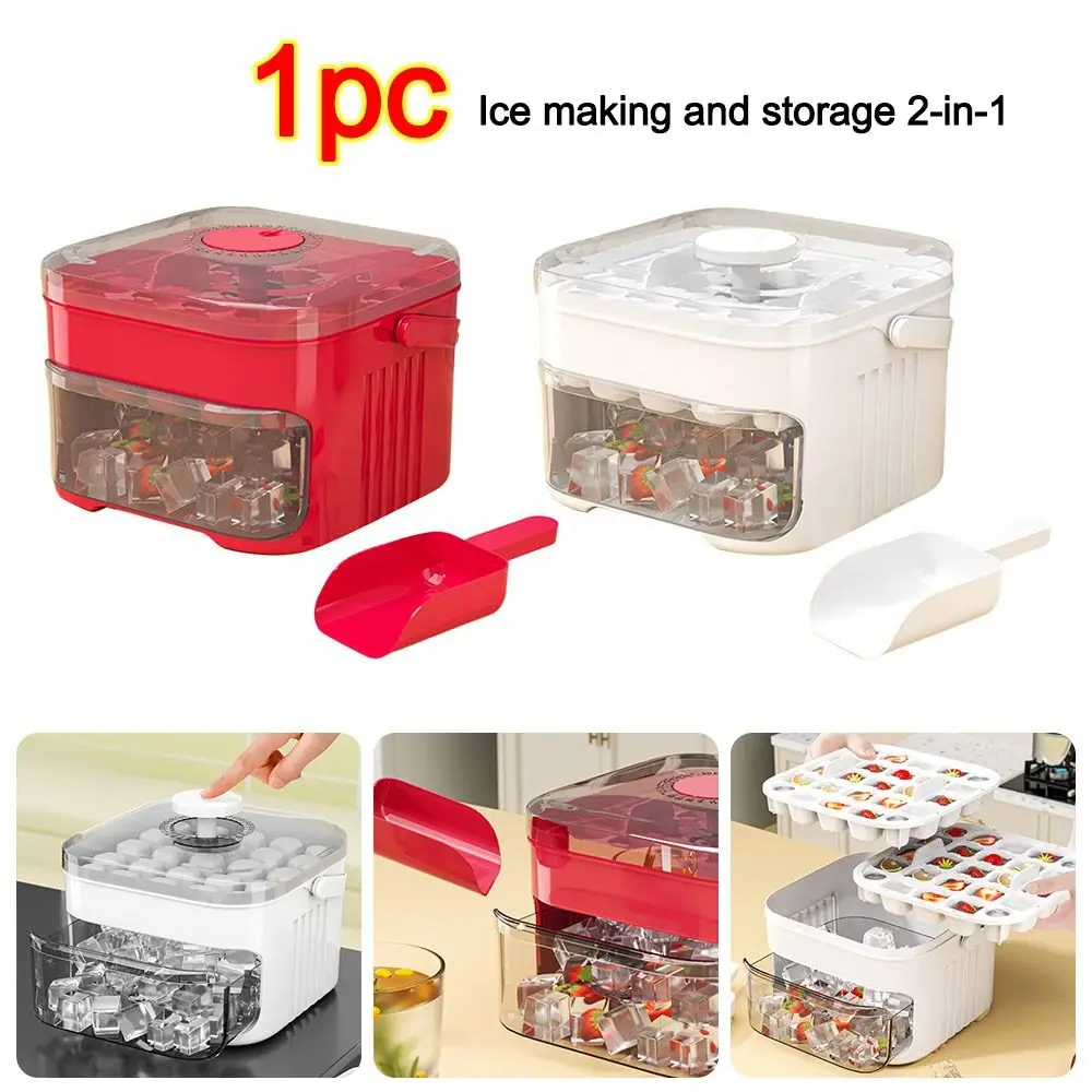 50-Cube Ice Maker with Easy Press Cap with Easy-press Lid Large Capacity Household Ice Storage Ice Box Food-grade Double-layer
50-Cube Ice Maker with Easy Press Cap with Easy-press Lid Large Capacity Household Ice Storage Ice Box Food-grade Double-layer