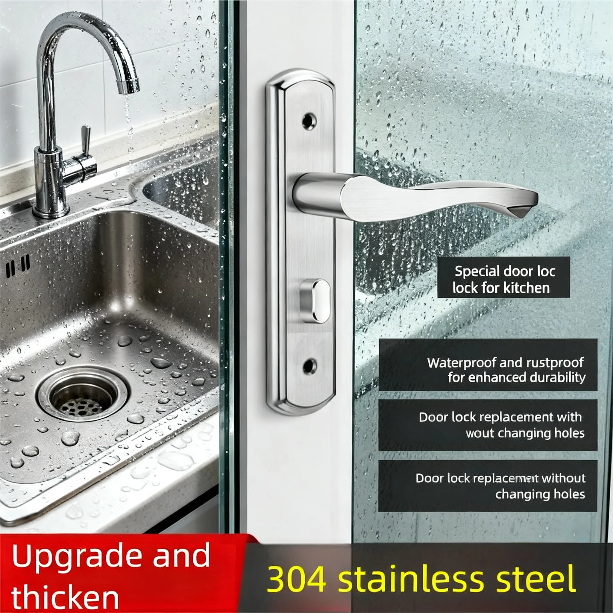 Дверной замок без ключа из нержавеющей стали для ванной комнаты, замок с ручкой для спальни, дверной замок для ванной комнаты, замок для ванной комнаты
Дверной замок без ключа из нержавеющей стали для ванной комнаты, замок с ручкой для спальни, дверной замок для ванной комнаты, замок для ванной комнаты