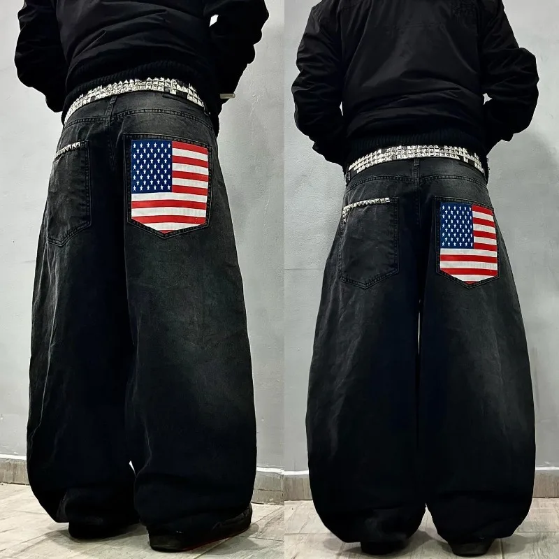 Y2K Стиль Харадзюку в полоску с вышивкой Мешковатые джинсы Мужчины Женщины High Street Ретро Хип-хоп Модные повседневные широкие джинсовые брюки для пар 
Y2K Стиль Харадзюку в полоску с вышивкой Мешковатые джинсы Мужчины Женщины High Street Ретро Хип-хоп Модные повседневные широкие джинсовые брюки для пар