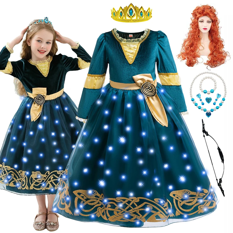 Brave Merida Dress Girls Princess Theme Party Costume Long Sleeve Green Elegant Gown Kids Halloween Cartoon Role Playing Outfits
Brave Merida Dress Girls Princess Theme Party Costume Long Sleeve Green Elegant Gown Kids Halloween Cartoon Role Playing Outfits