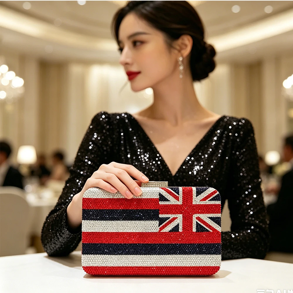 UK National Flag Crystal Evening Bag Blue/White/Red Bags Women Diamond Wedding Purse Bridal Minaudiere Lady Rhinestone Clutch
UK National Flag Crystal Evening Bag Blue/White/Red Bags Women Diamond Wedding Purse Bridal Minaudiere Lady Rhinestone Clutch